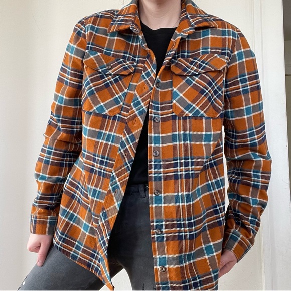 Duluth Trading Company orange flannel shirt - Picture 2 of 8